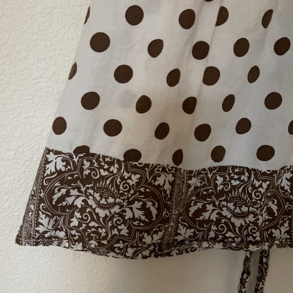 Cute flowy polka dots and scroll floral top size M - Picture 3 of 5